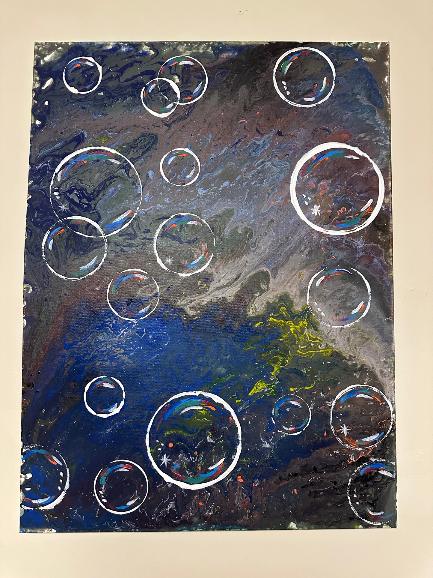 Bubble Painting Yellow Colar Dansing