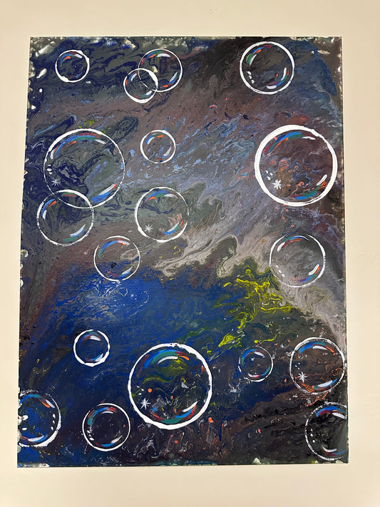 Bubble Painting Yellow Colar Dansing