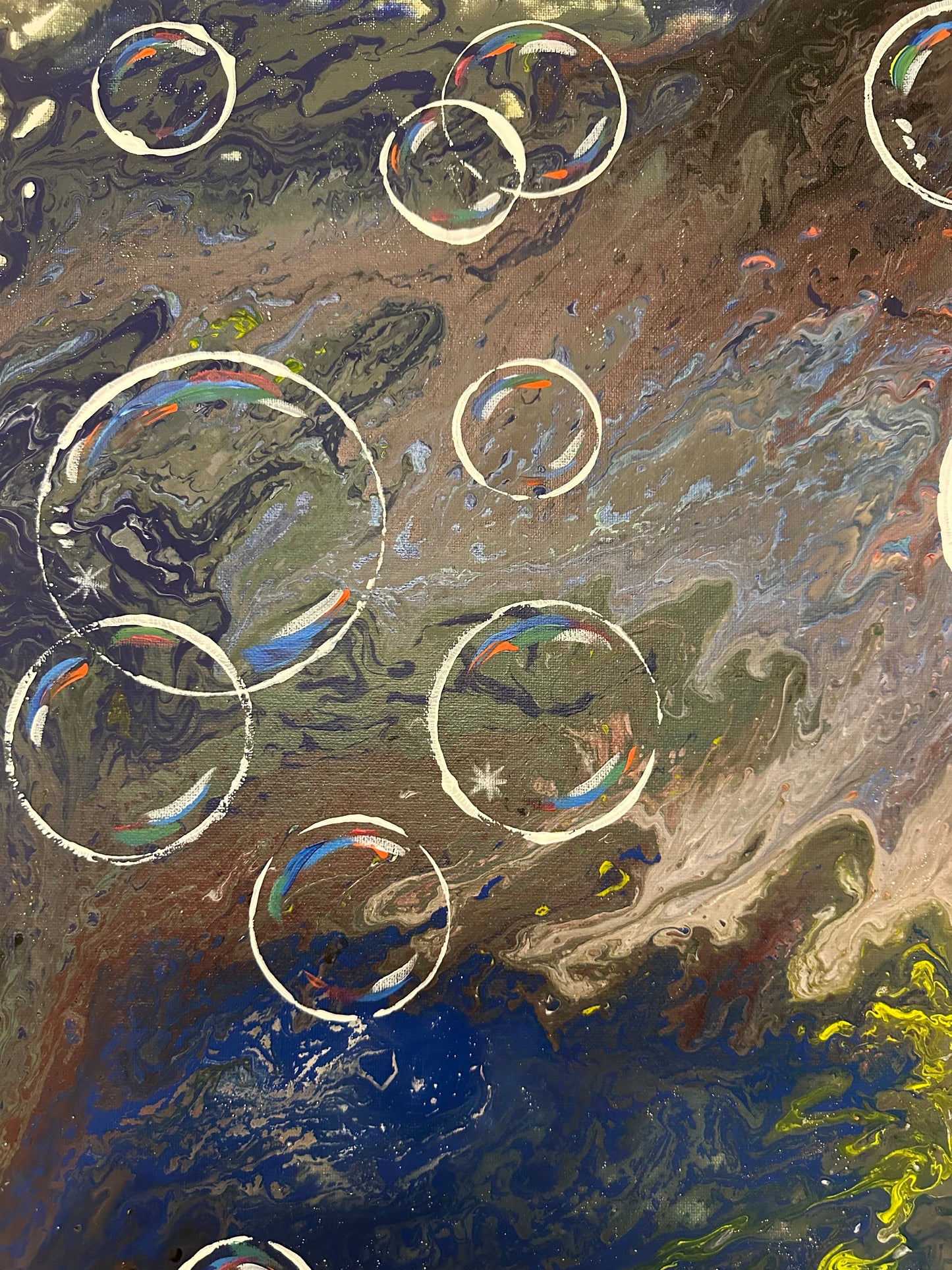 Bubble Painting Yellow Colar Dansing