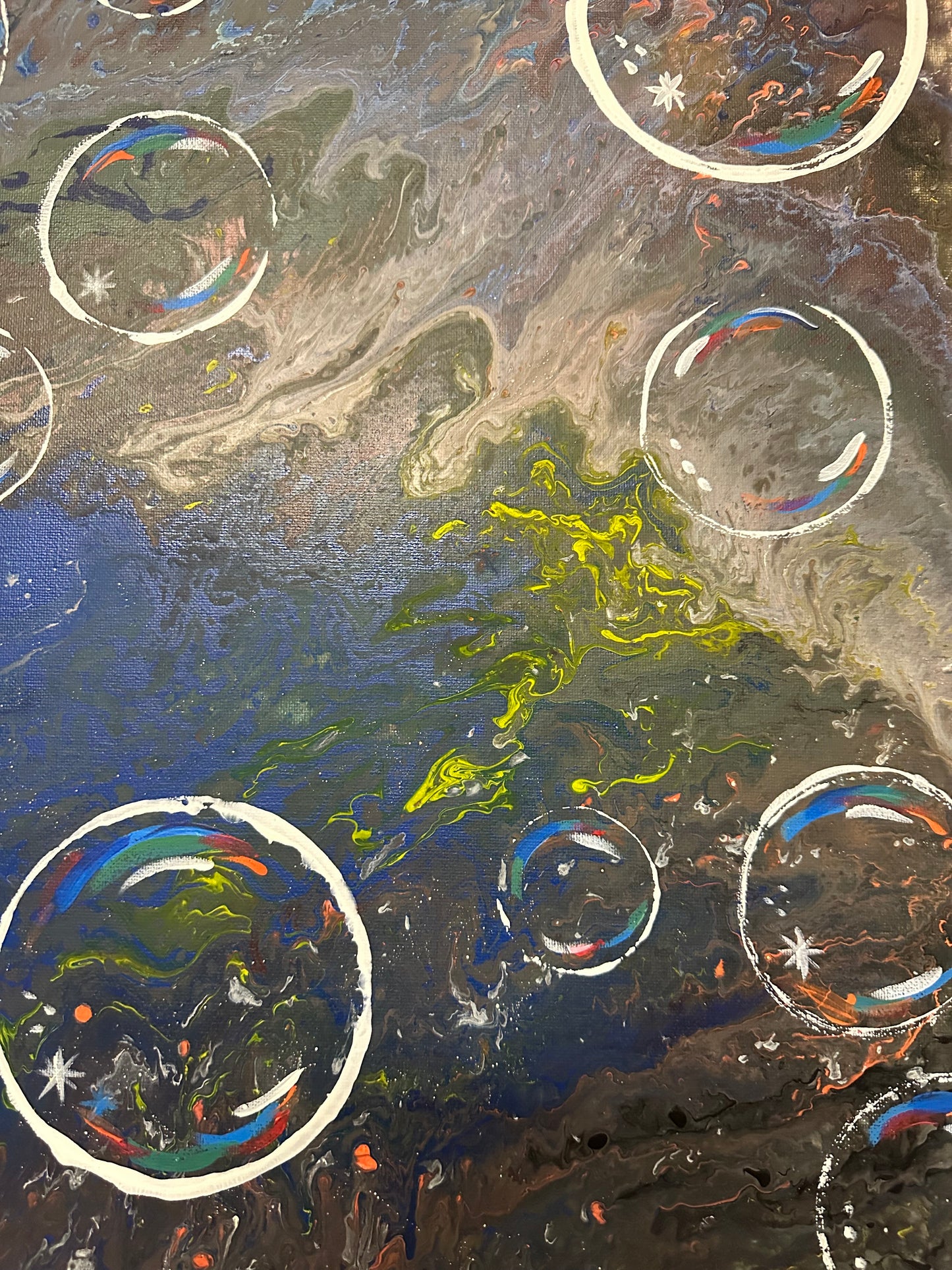 Bubble Painting Yellow Colar Dansing