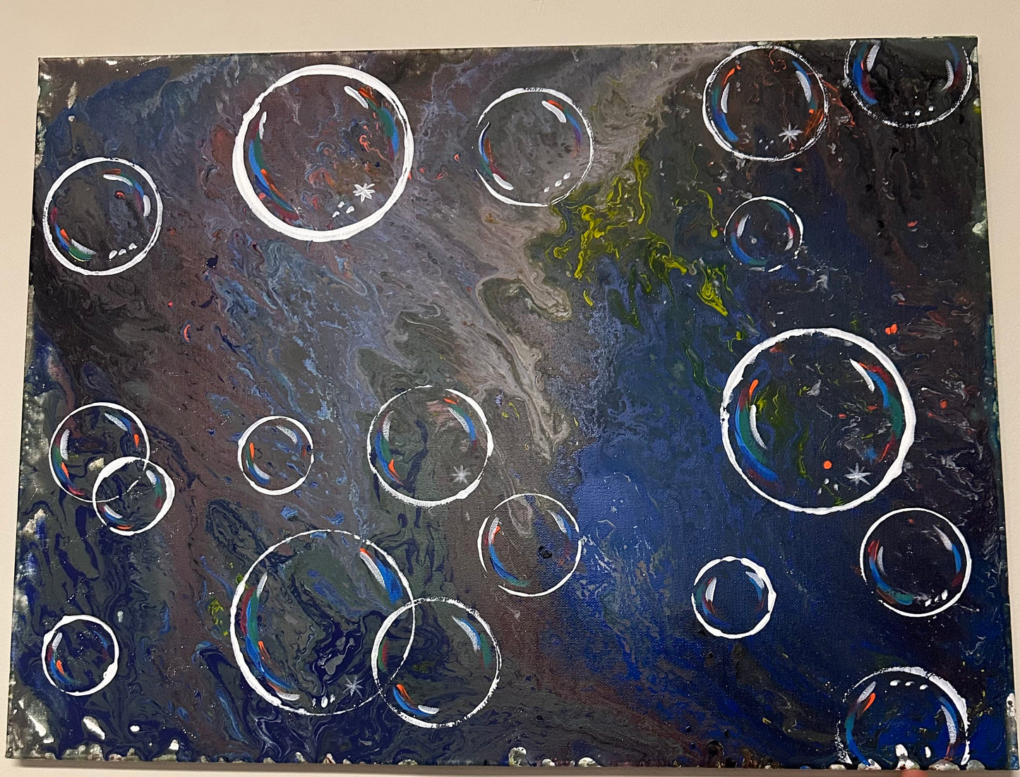 Bubble Painting Yellow Colar Dansing