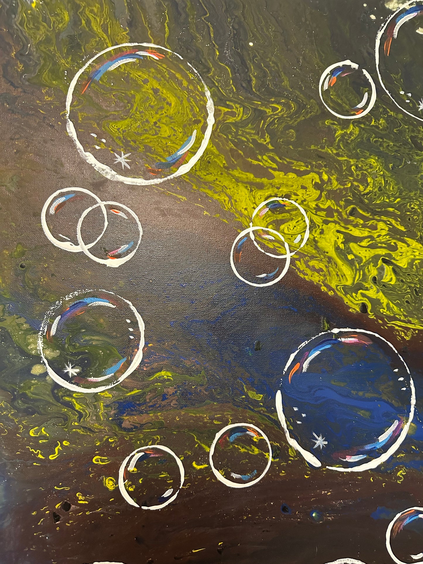 Bubble On Green and Blue